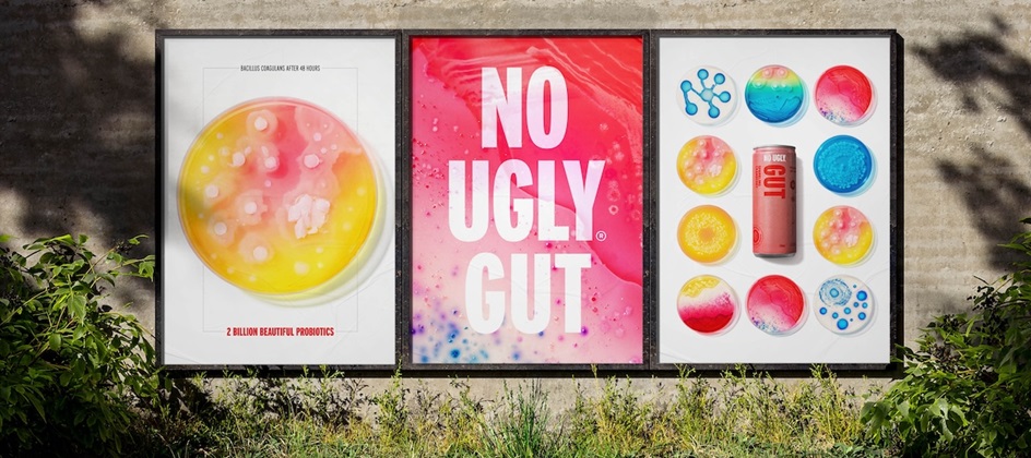 Wellness brand No Ugly and Droga5 turn bacteria into art to promote gut health